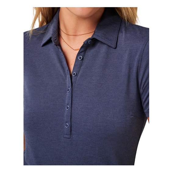 Travis Mathew Featherweight Active Damen Poloshirt, heather navy blazer