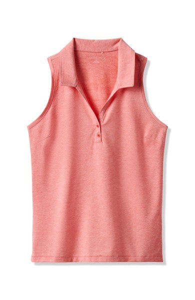 Travis Mathew Featherweight Active Damen ärmellos Poloshirt, lachsfarben