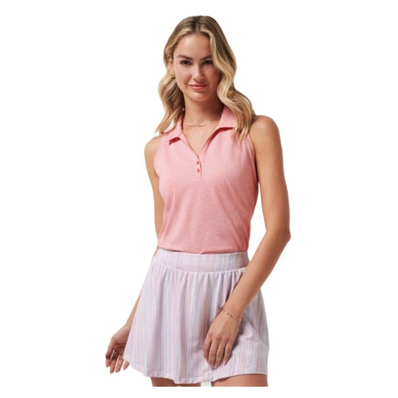 Travis Mathew Featherweight Active Damen ärmellos Poloshirt, lachsfarben