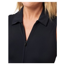 Travis Mathew Moveknit Sleeveless Polo Golfkleid, schwarz