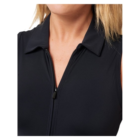 Travis Mathew Moveknit Sleeveless Polo Golfkleid, schwarz