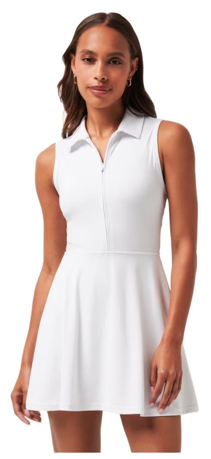 Travis Mathew Moveknit Sleeveless Polo Golfkleid, weiss