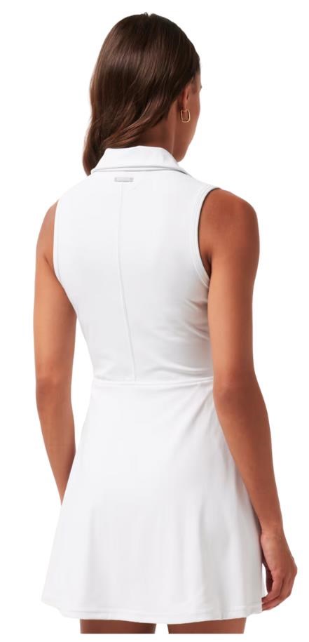 Travis Mathew Moveknit Sleeveless Polo Golfkleid, weiss