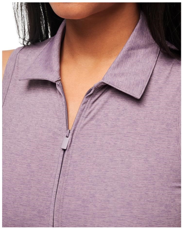 Travis Mathew Moveknit Sleeveless Polo Golfkleid, heather moonscape