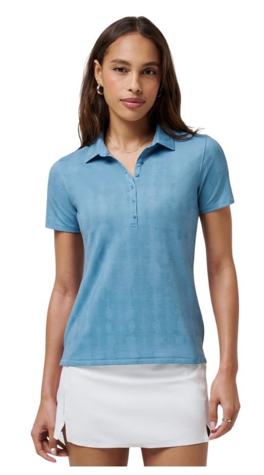 Travis Mathew Featherweight Active Printed Damen Poloshirt, smoke blue multi