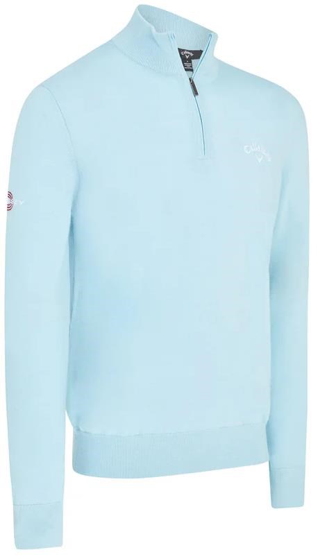 Callaway 1/4 Blended Merino Herren Pullover, blau
