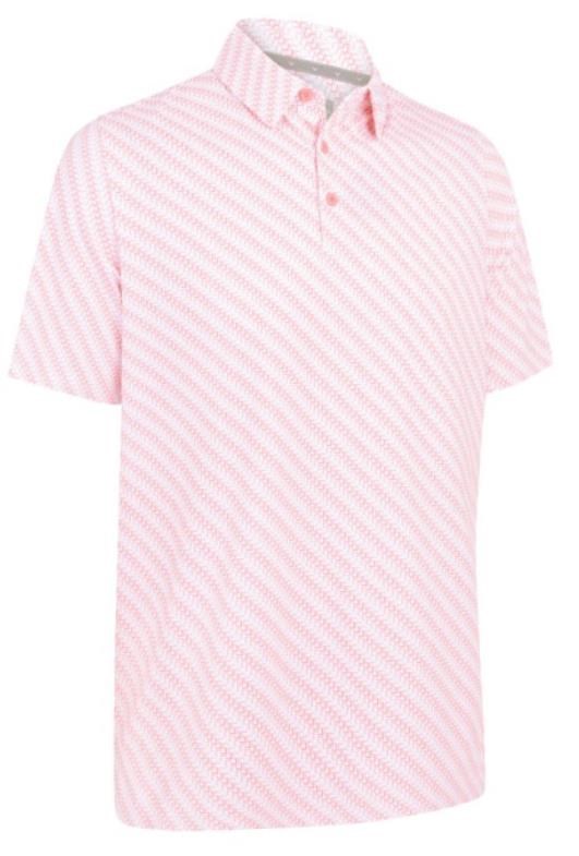 Callaway Twill Print Herren Poloshirt, strawberry pink