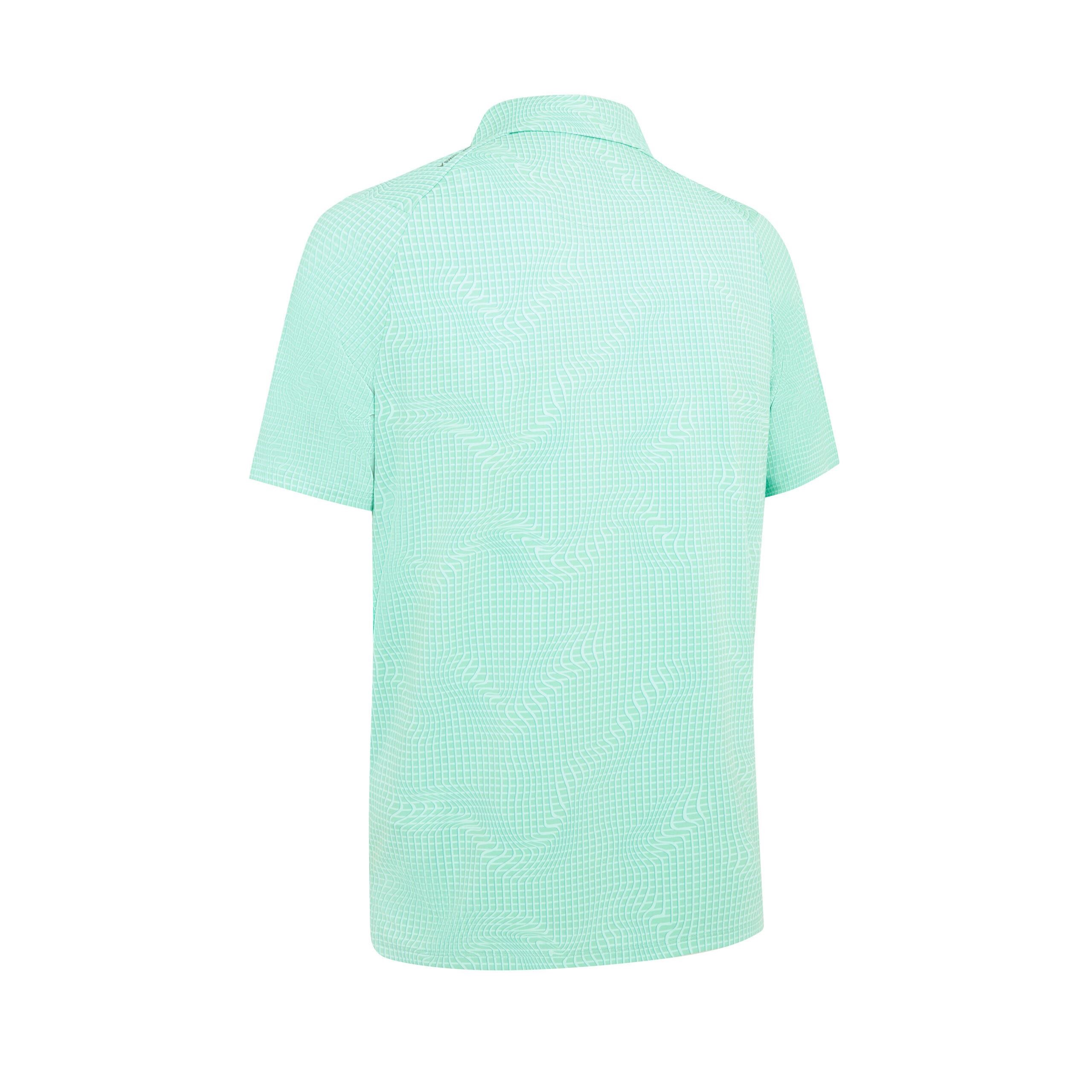 Callaway Warped Gingham Print Herren Poloshirt, neptune green
