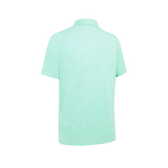 Callaway Warped Gingham Print Herren Poloshirt, neptune green