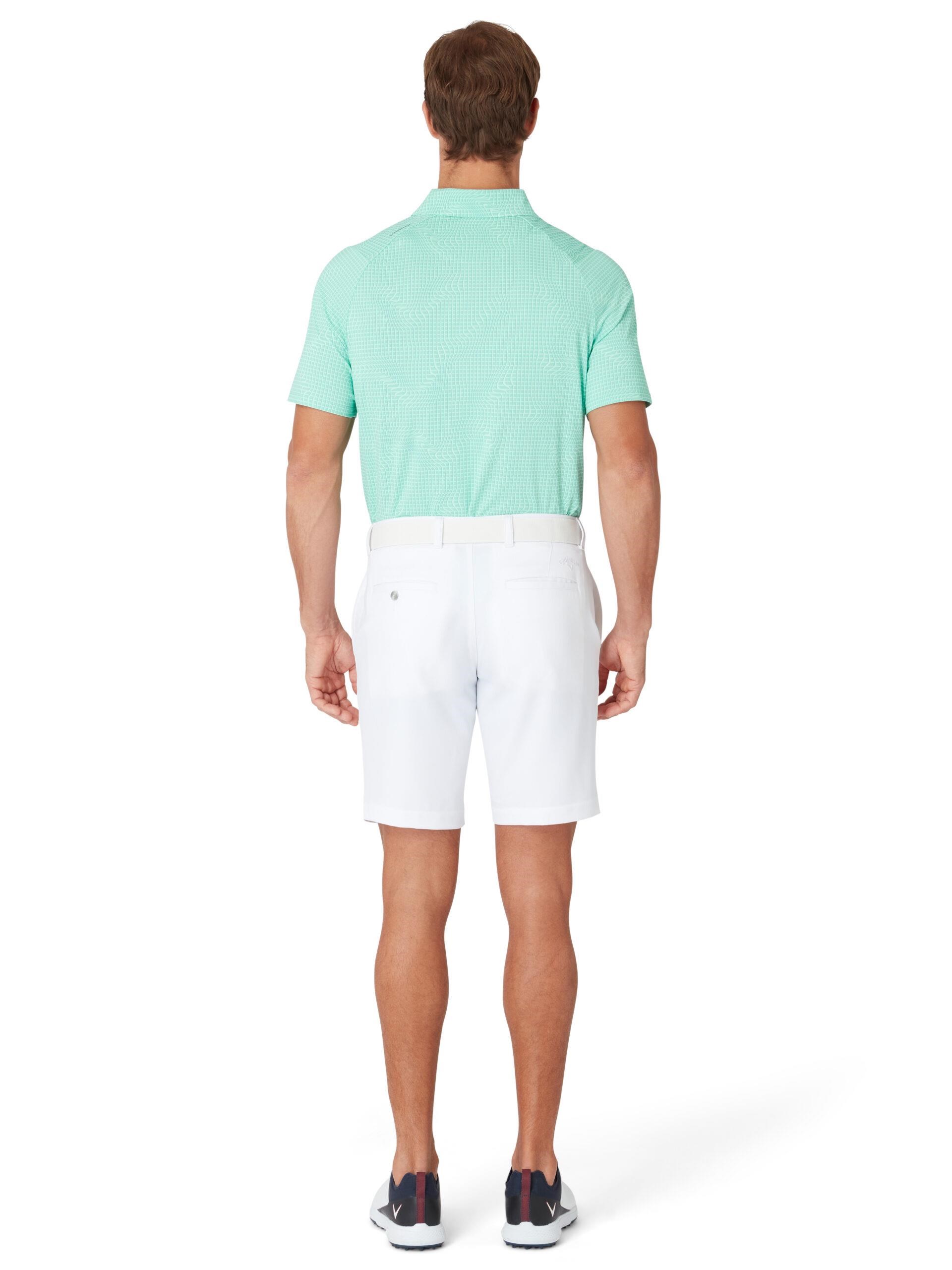 Callaway Warped Gingham Print Herren Poloshirt, neptune green