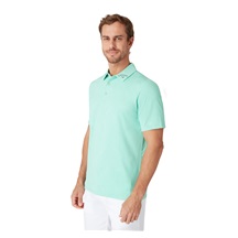 Callaway Warped Gingham Print Herren Poloshirt, neptune green