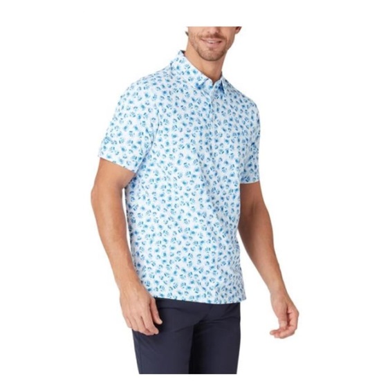 Callaway Crab Novelty Print Herren Poloshirt, weiss