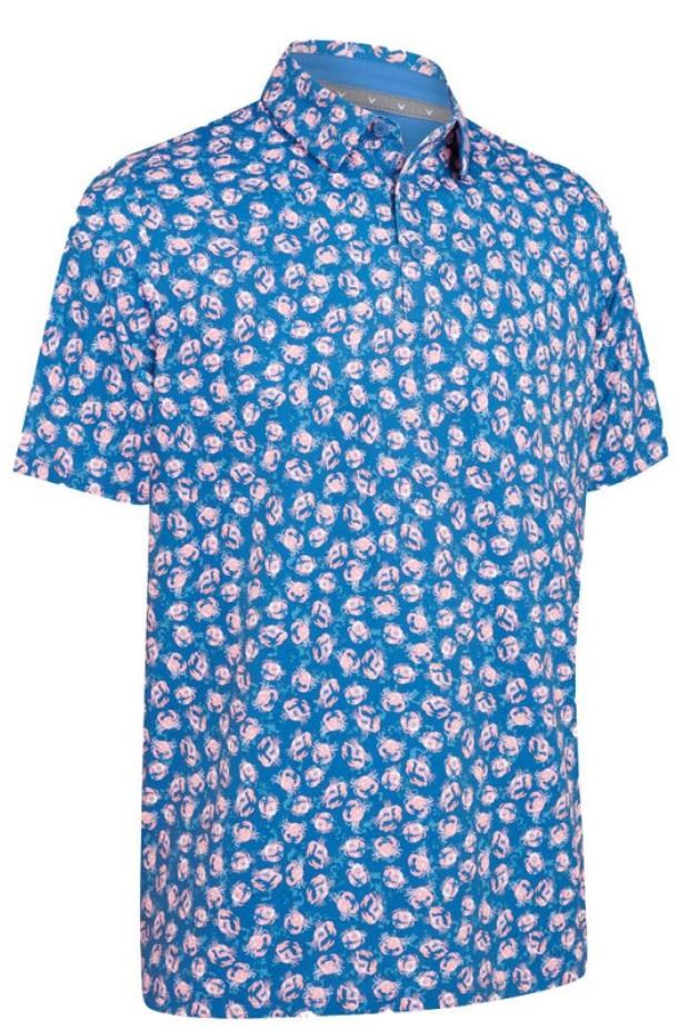 Callaway Crab Novelty Print Herren Poloshirt, galaxy blue