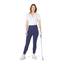 Callaway Waist Length Mesh Detail Short Sleeve Damen Poloshirt, weiss