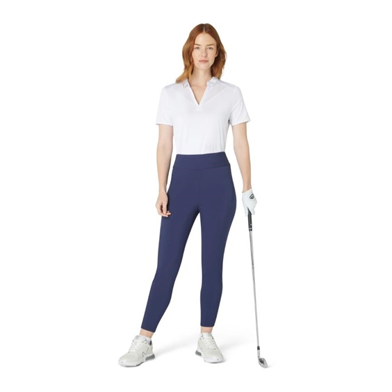 Callaway Waist Length Mesh Detail Short Sleeve Damen Poloshirt, weiss