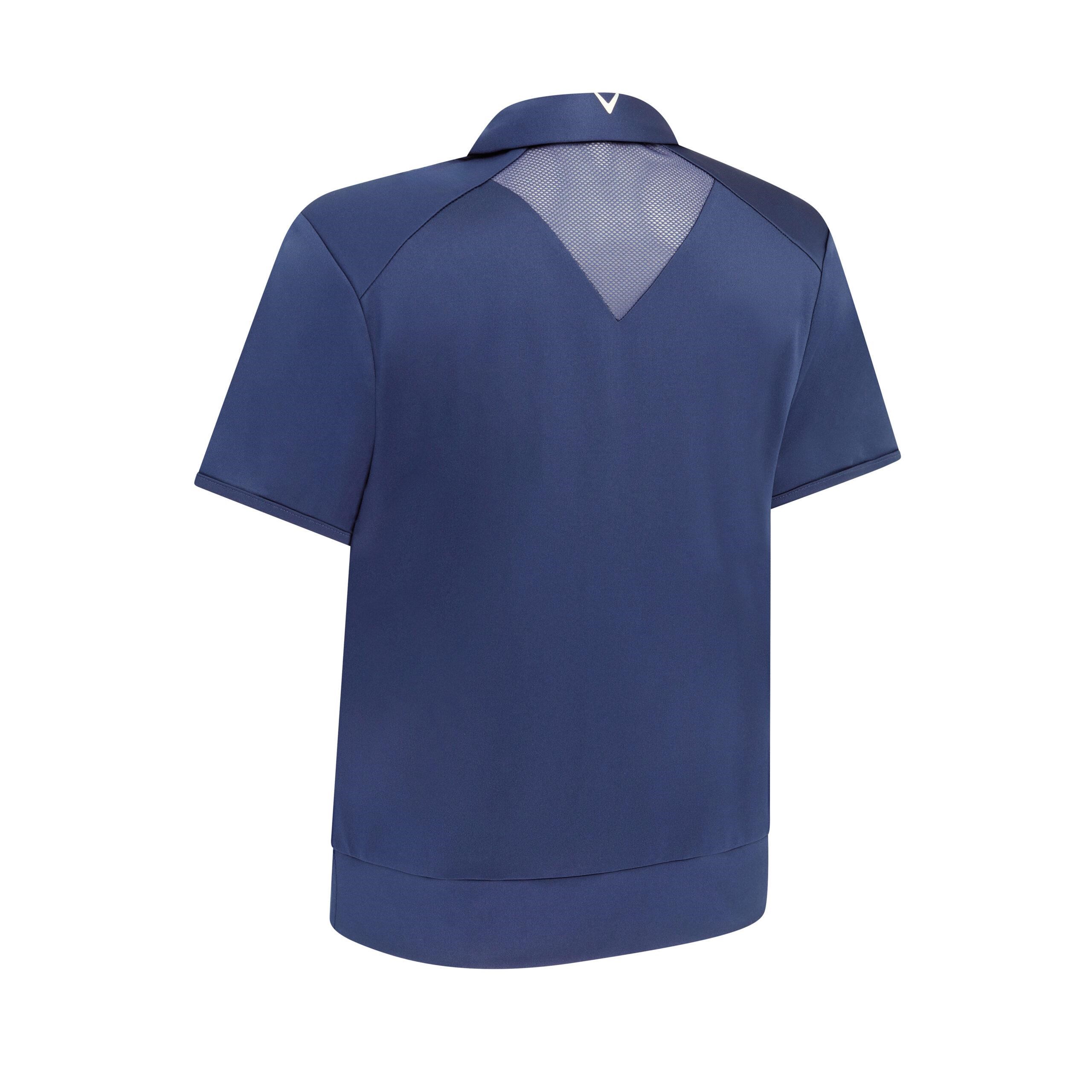 Callaway Waist Length Mesh Detail Short Sleeve Damen Poloshirt, dunkelblau