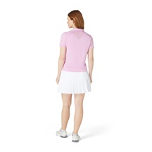 Callaway Waist Length Mesh Detail Short Sleeve Damen Poloshirt, rosa
