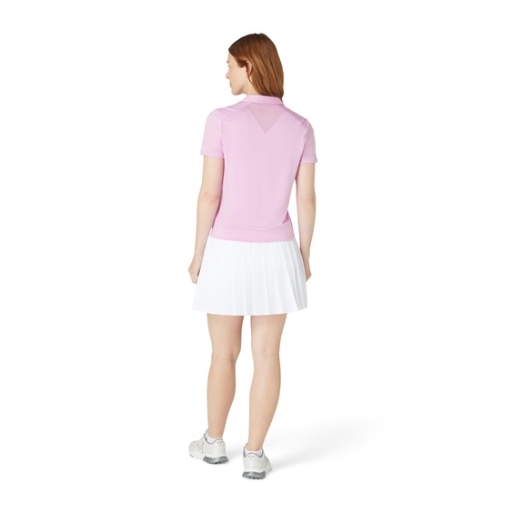 Callaway Waist Length Mesh Detail Short Sleeve Damen Poloshirt, rosa