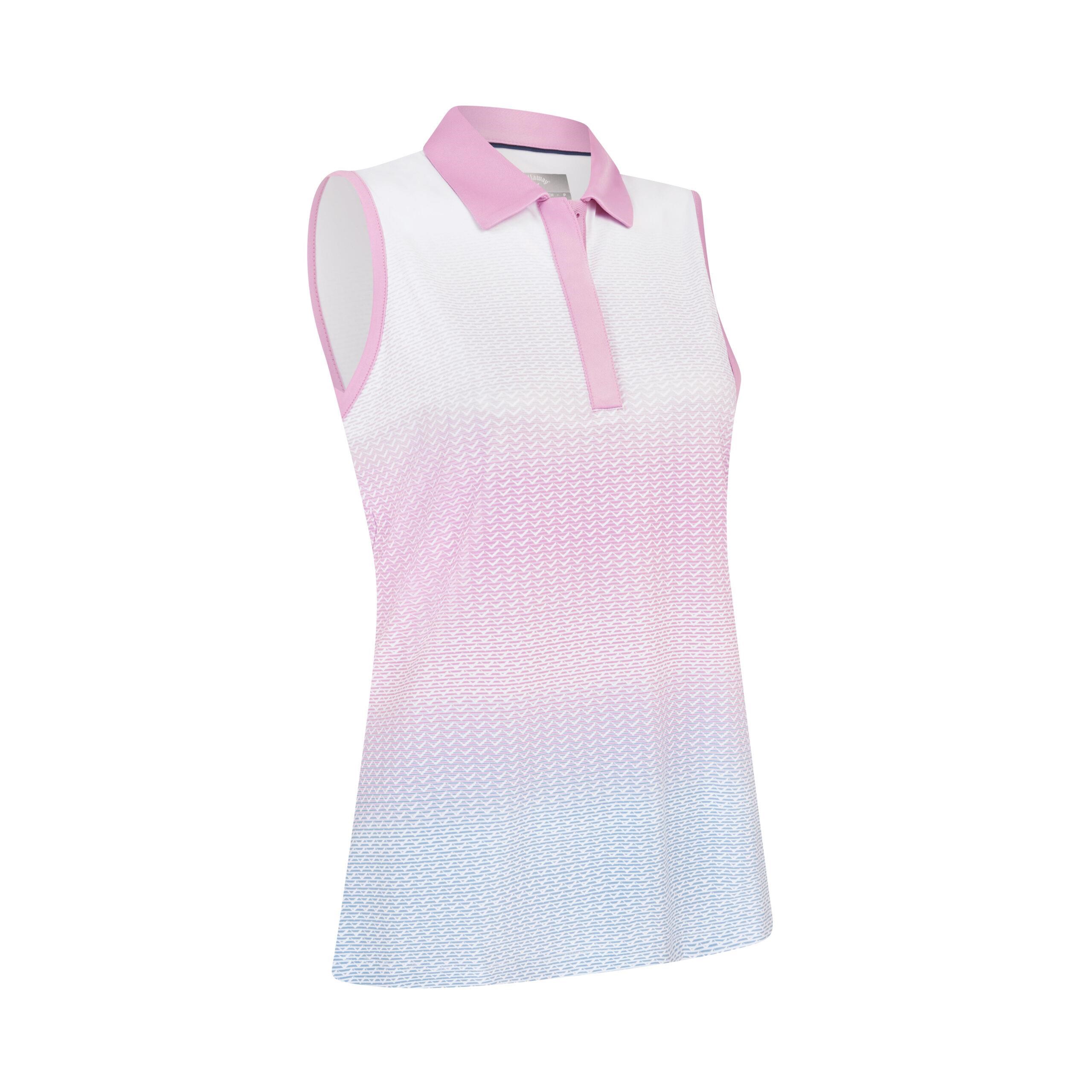 Callaway Chev Gradient Sleeveless Damen Poloshirt, weiss/rosa