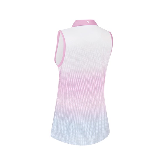 Callaway Chev Gradient Sleeveless Damen Poloshirt, weiss/rosa