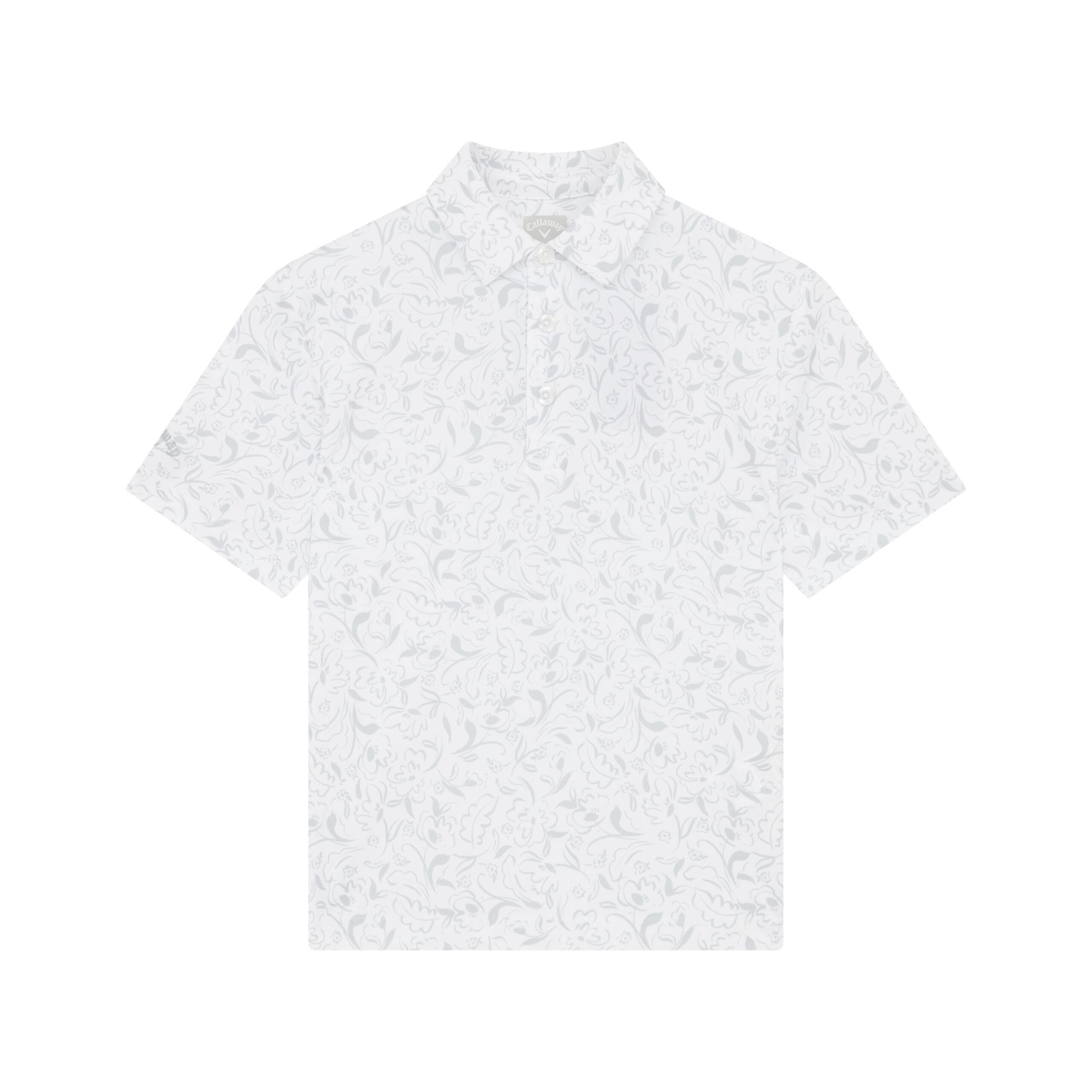 Callaway Floral Print Junior Poloshirt, weiss