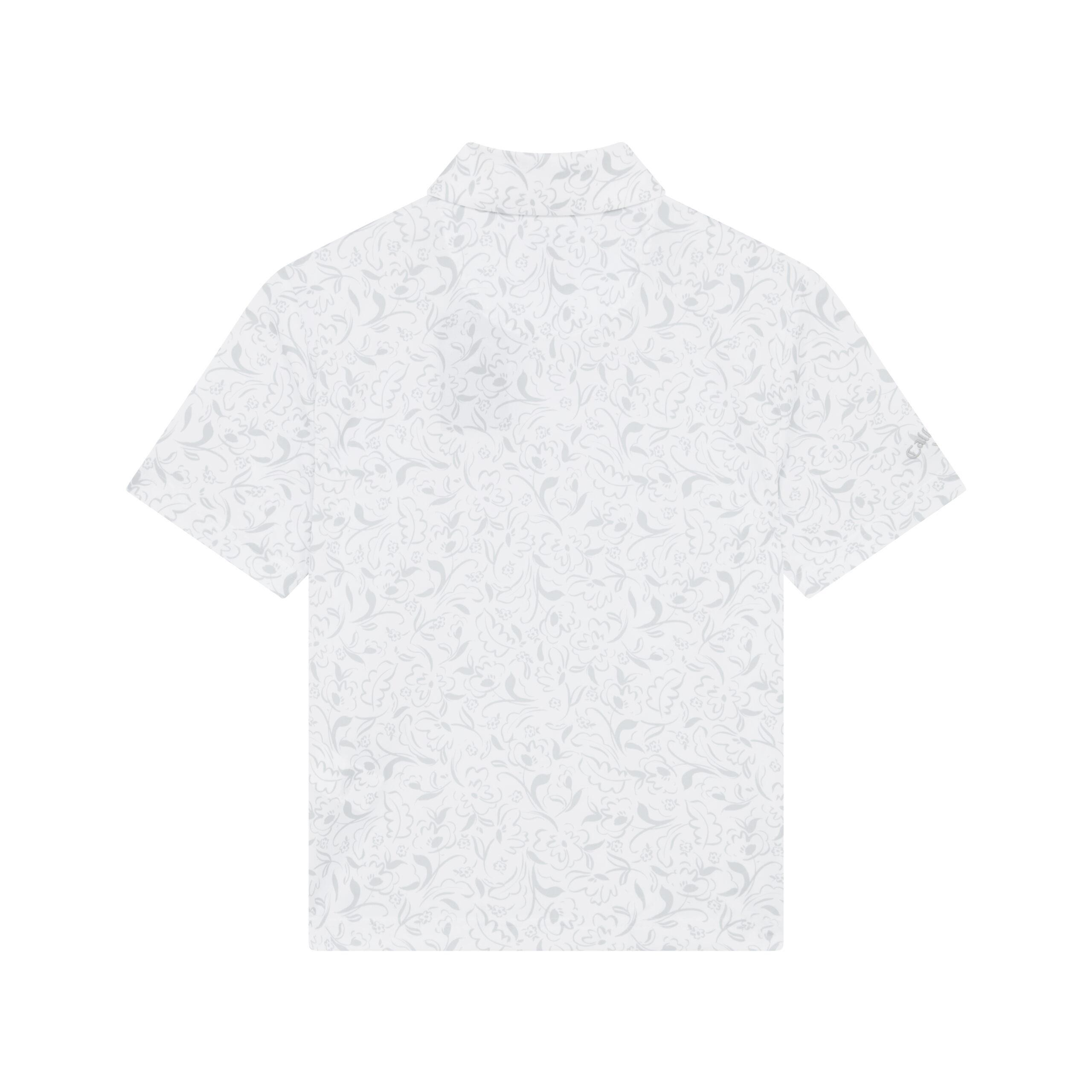 Callaway Floral Print Junior Poloshirt, weiss