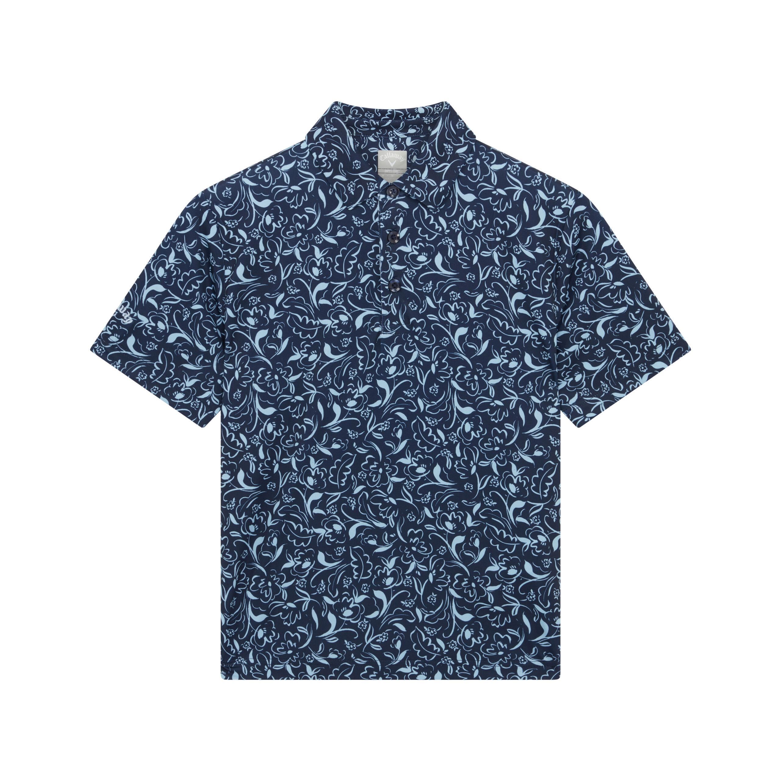 Callaway Floral Print Junior Poloshirt, dunkelblau