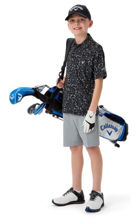 Callaway Floral Print Junior Poloshirt, dunkelblau