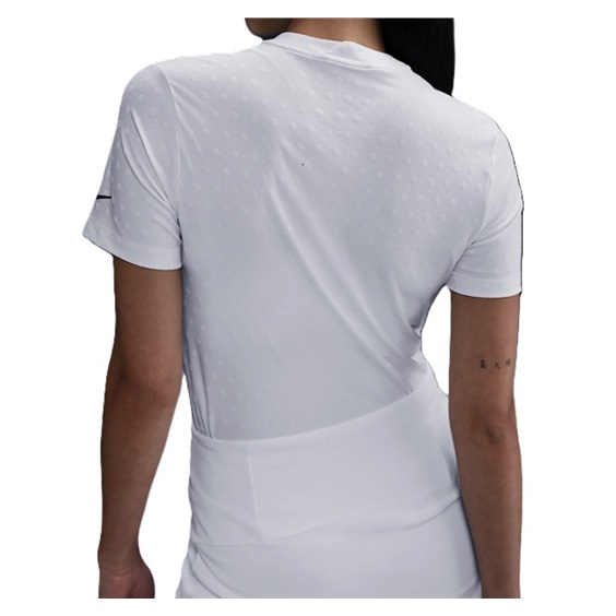Nike Woman Dri-FIT Short-Sleeve Blade Jacquard Damen Poloshirt, weiss