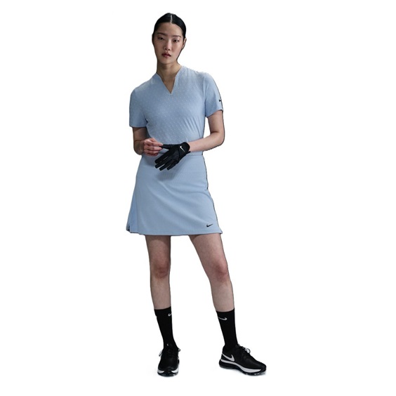 Nike Woman Dri-FIT Short-Sleeve Blade Jacquard Damen Poloshirt, psychic blue/black