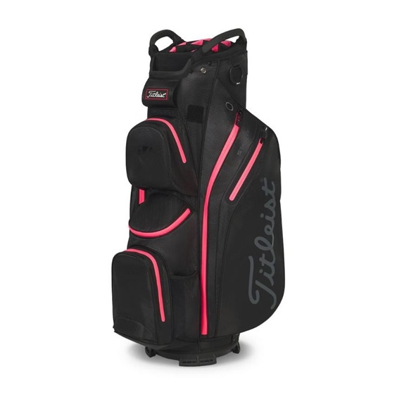 Titleist 14 StaDry Cartbag, schwarz/rot