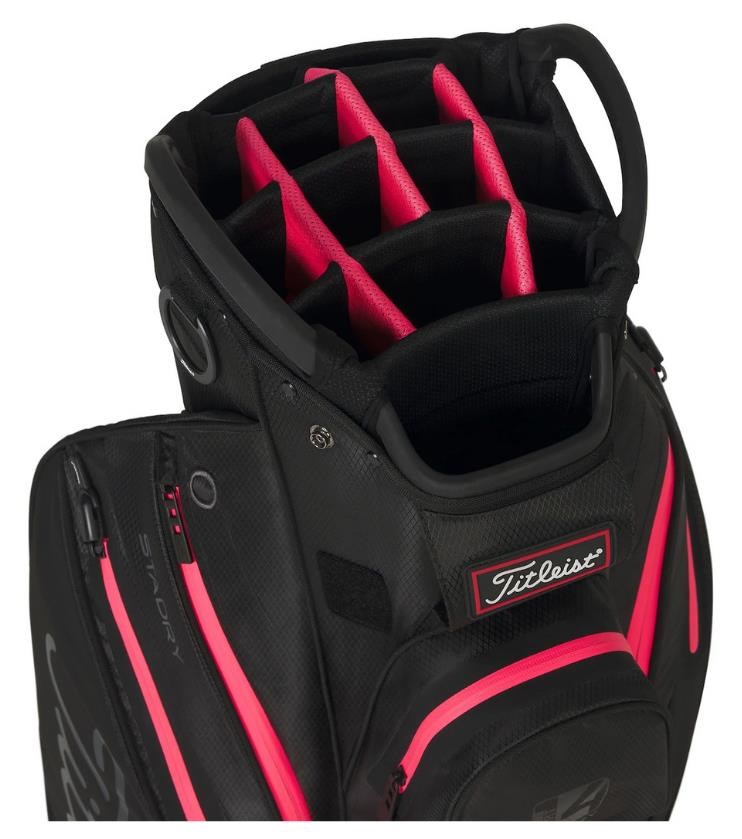 Titleist 14 StaDry Cartbag, schwarz/rot