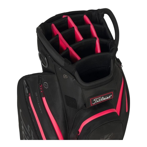 Titleist 14 StaDry Cartbag, schwarz/rot