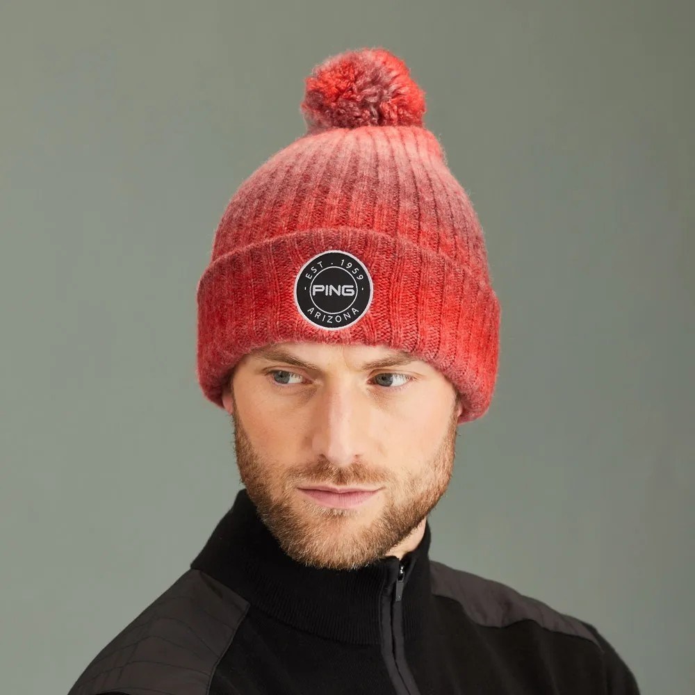 Ping Barraclough Herren Wintermütze, rot/grau