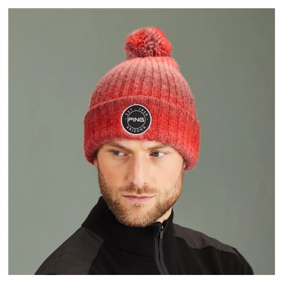 Ping Barraclough Herren Wintermütze, rot/grau