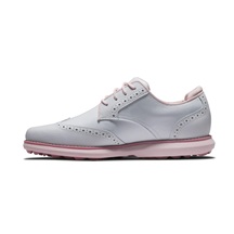 FootJoy Traditions Spikeless Damen Golfschuhe, weiss/rosa