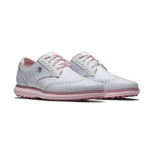 FootJoy Traditions Spikeless Damen Golfschuhe, weiss/rosa