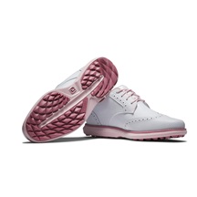 FootJoy Traditions Spikeless Damen Golfschuhe, weiss/rosa