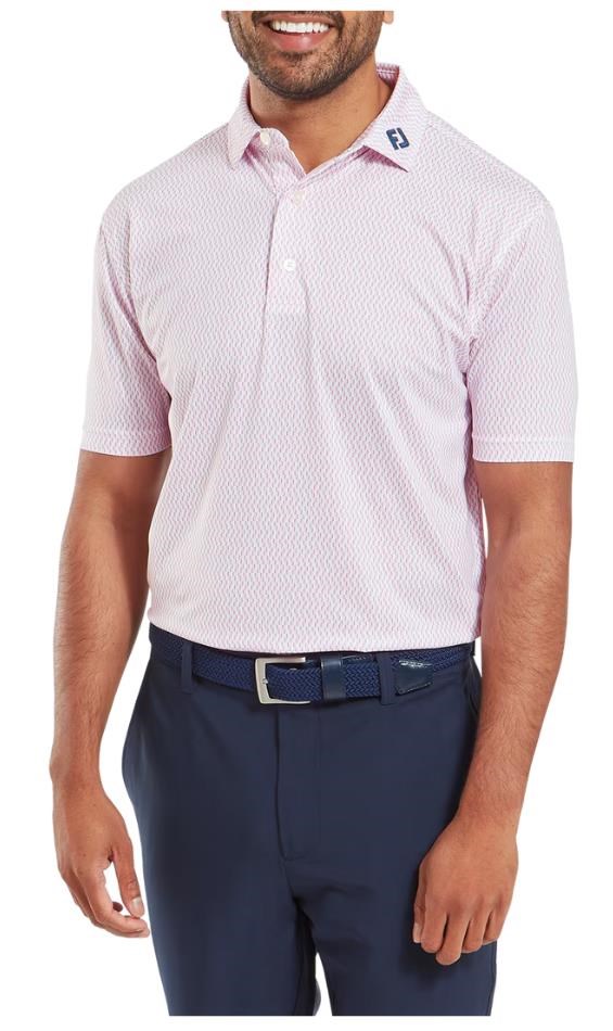 FootJoy Wiggle Print Lisle Herren Poloshirt, rosa