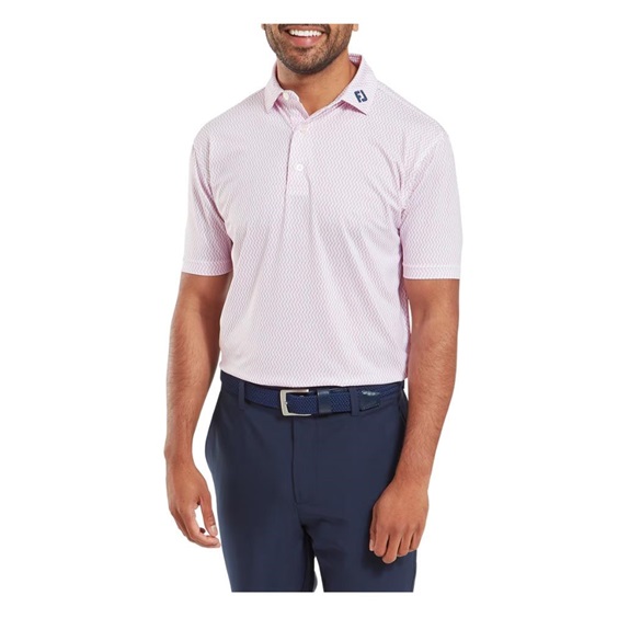 FootJoy Wiggle Print Lisle Herren Poloshirt, rosa
