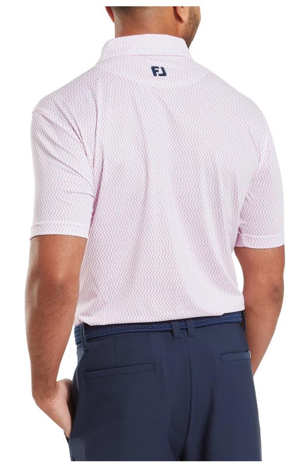 FootJoy Wiggle Print Lisle Herren Poloshirt, rosa