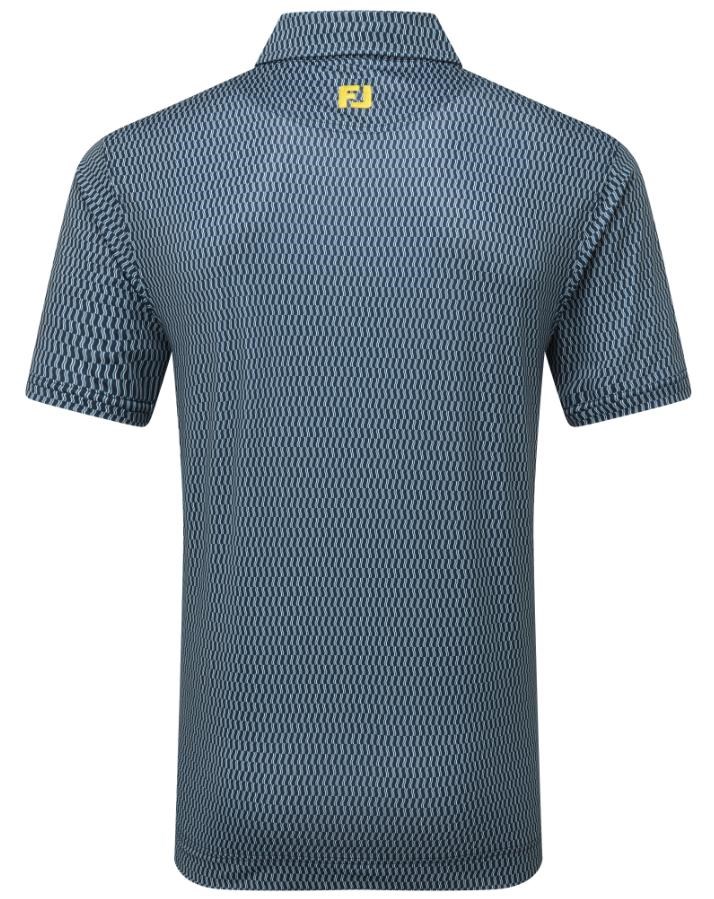 FootJoy Wiggle Print Lisle Herren Poloshirt, dunkelblau/grau/weiss