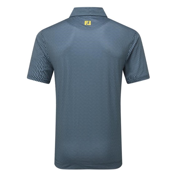 FootJoy Wiggle Print Lisle Herren Poloshirt, dunkelblau/grau/weiss