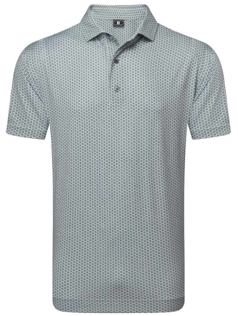 FootJoy Houndstooth Geo Lisle Herren Poloshirt, grau