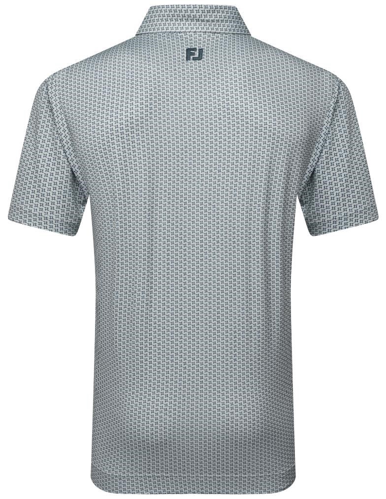 FootJoy Houndstooth Geo Lisle Herren Poloshirt, grau