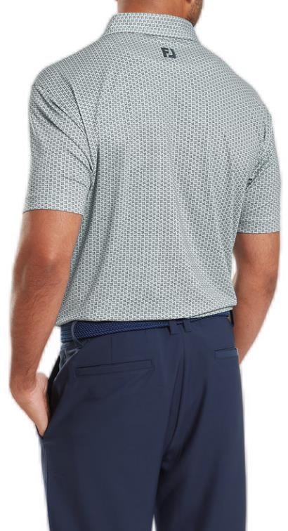 FootJoy Houndstooth Geo Lisle Herren Poloshirt, grau