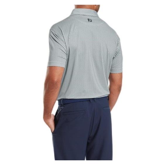 FootJoy Houndstooth Geo Lisle Herren Poloshirt, grau