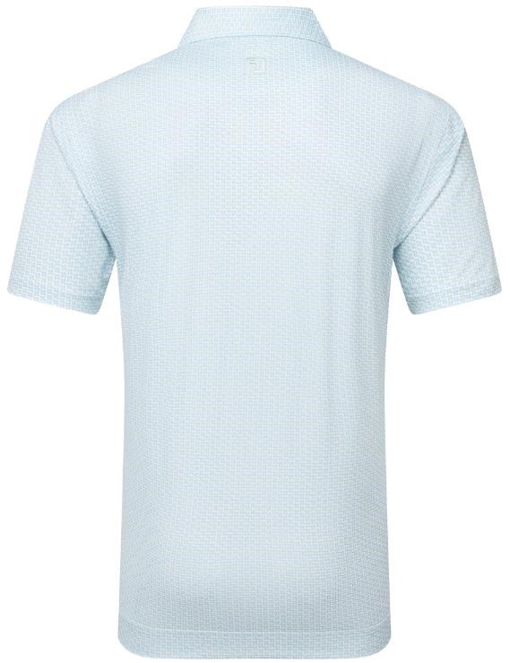 FootJoy Houndstooth Geo Lisle Herren Poloshirt, weiss/blau