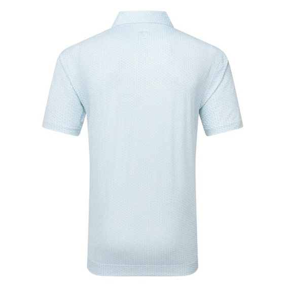 FootJoy Houndstooth Geo Lisle Herren Poloshirt, weiss/blau