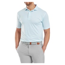 FootJoy Houndstooth Geo Lisle Herren Poloshirt, weiss/blau